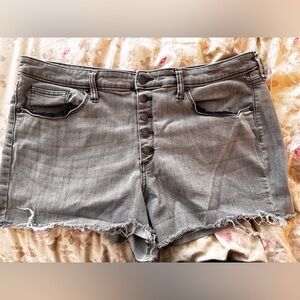 Universal Thread Gray Jean Shorts with Frayed Hem